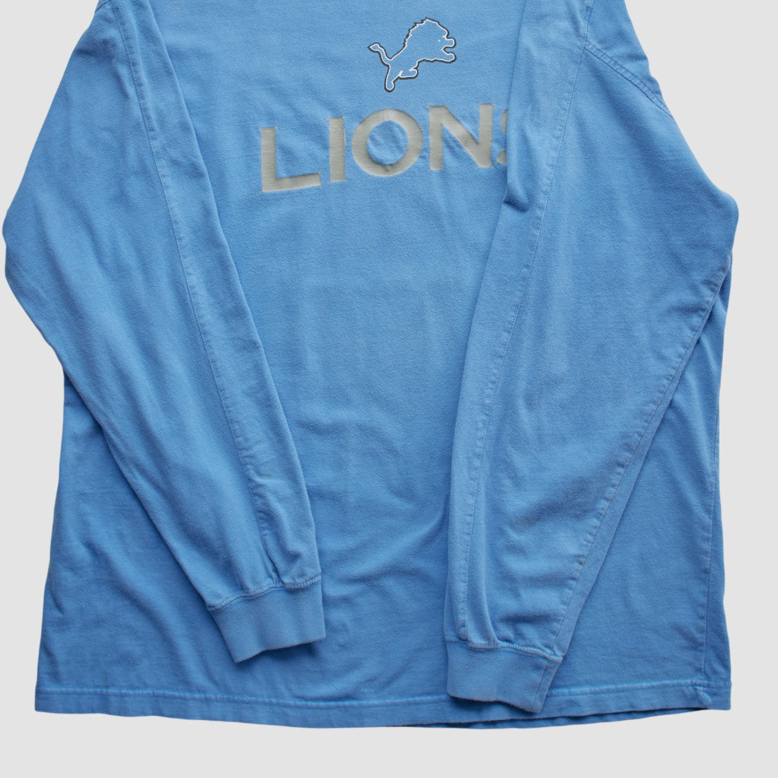 Detroit Lions NFL 2000s Long Sleeve T-shirt Light Blue Vintage