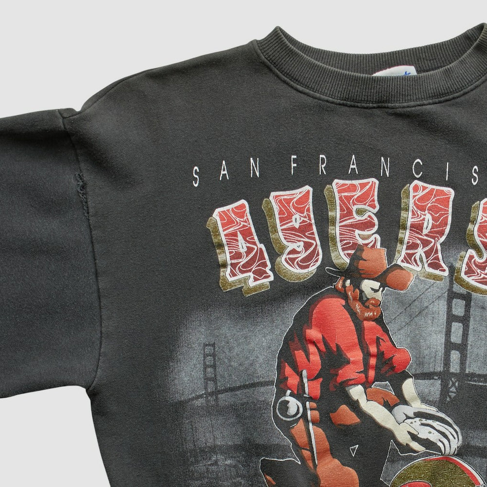 San Francisco 49ers All Out Fan 90s Pullover Sweatshirt Black Vintage