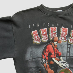 San Francisco 49ers All Out Fan 90s Pullover Sweatshirt Black Vintage