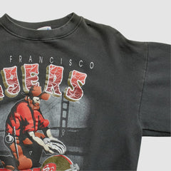 San Francisco 49ers All Out Fan 90s Pullover Sweatshirt Black Vintage