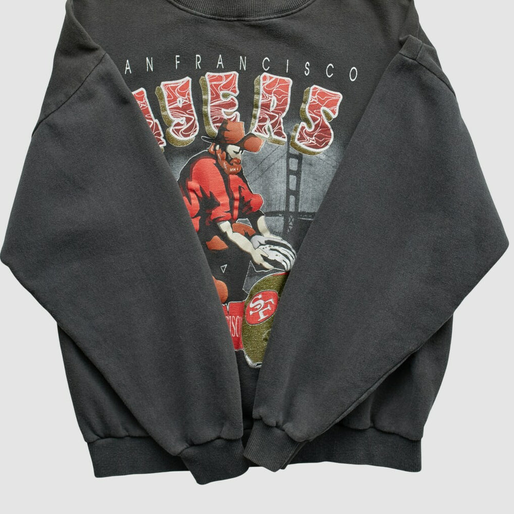 San Francisco 49ers All Out Fan 90s Pullover Sweatshirt Black Vintage