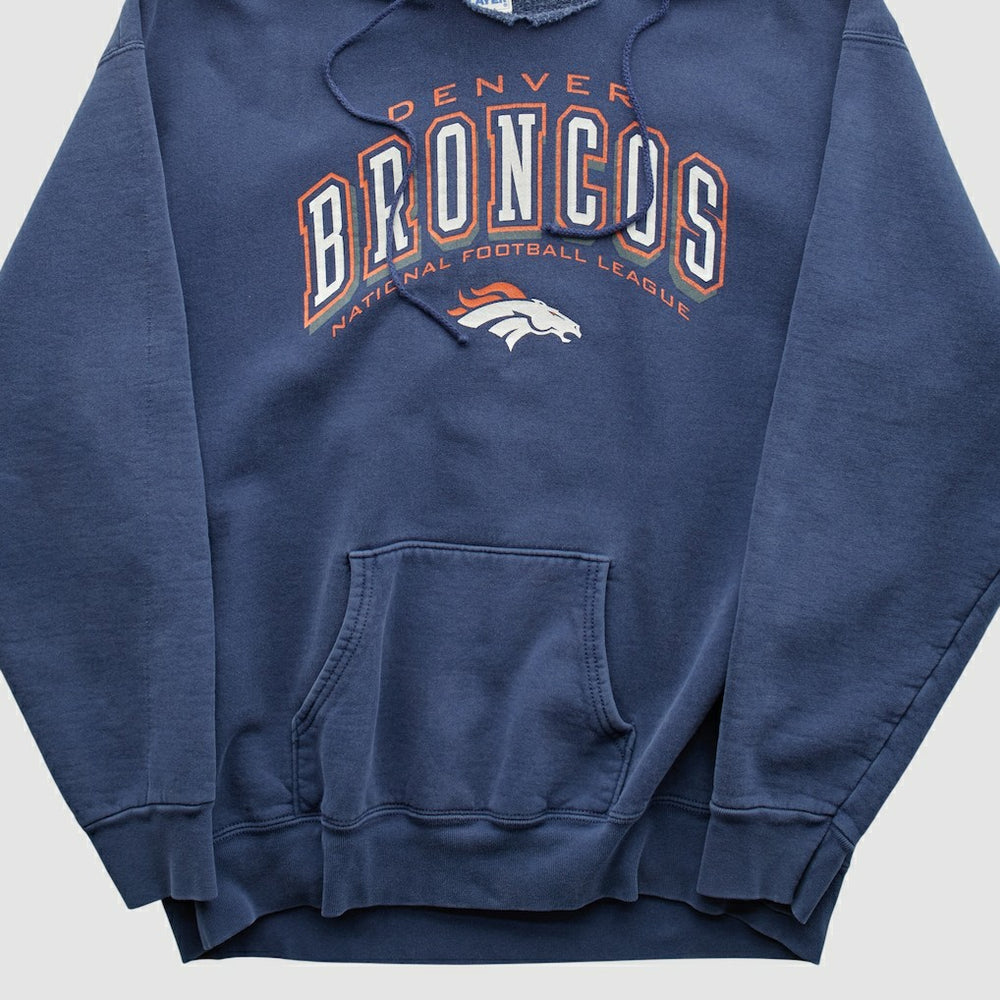 Denver Broncos Pro Player 90s Hooded Pullover Sweatshirt Navy Vintage