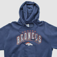 Denver Broncos Pro Player 90s Hooded Pullover Sweatshirt Navy Vintage