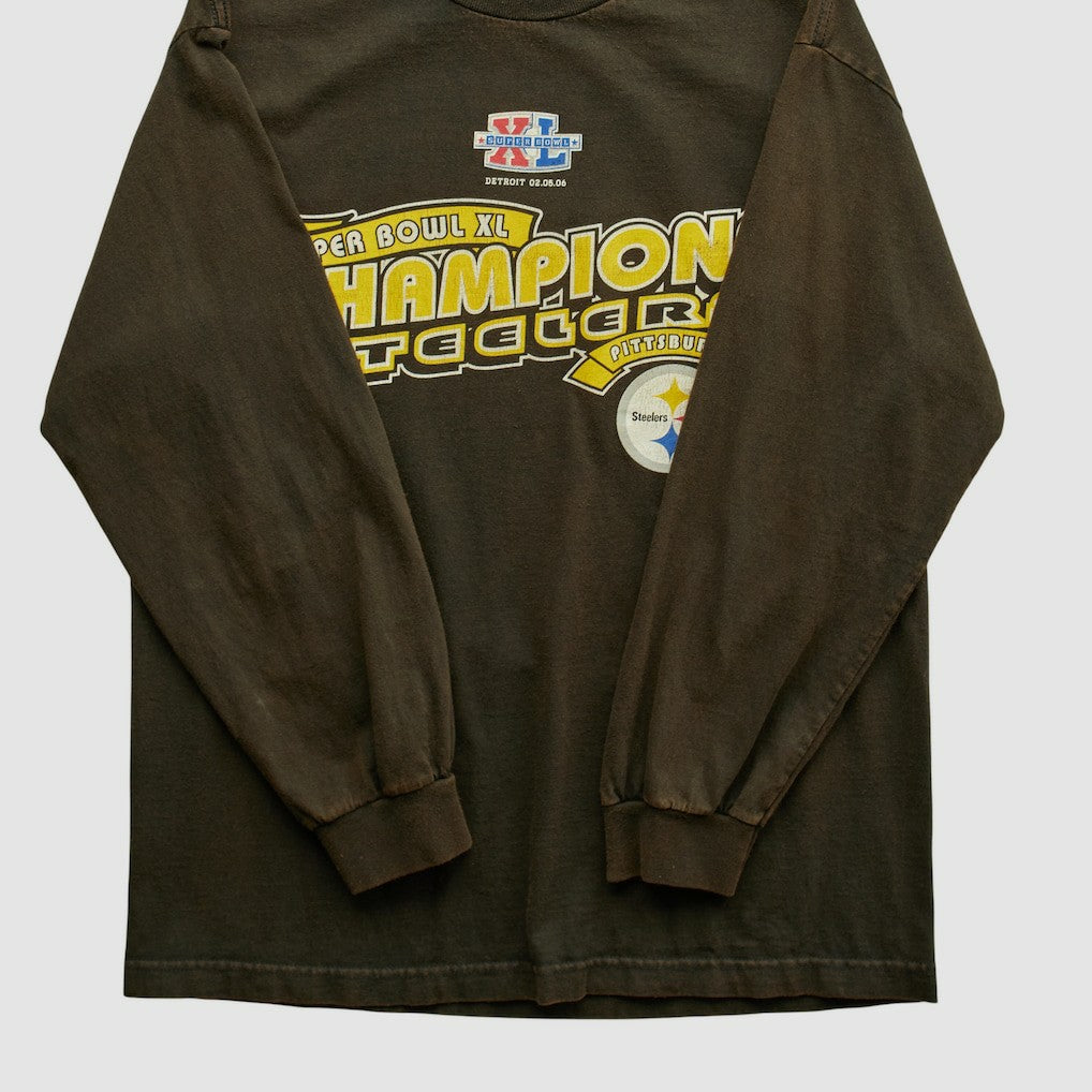 Pittsburgh Steelers Alstyle 2006 Long Sleeve T-shirt Brown Vintage