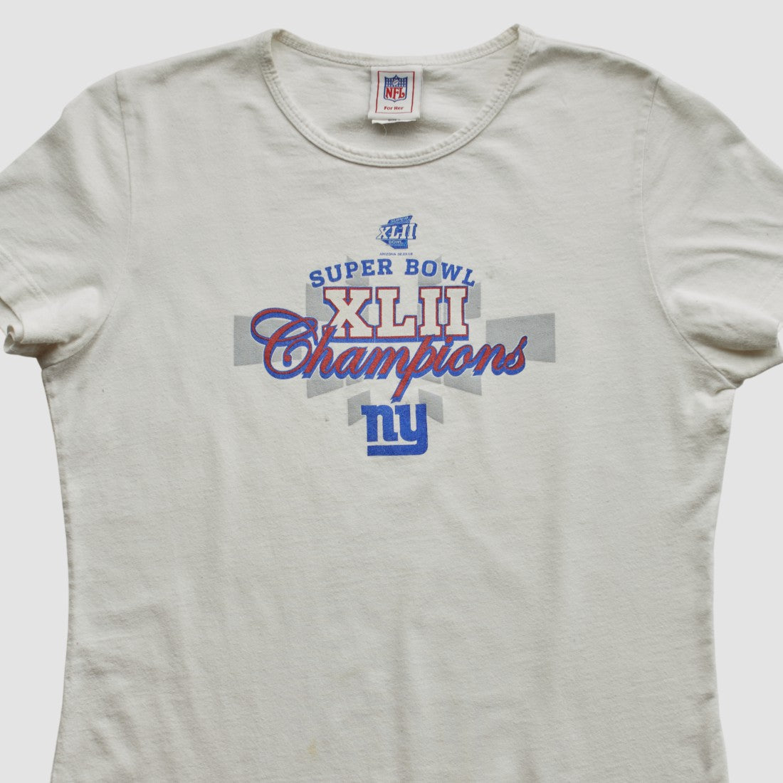 Super Bowl XLII NFL 2008 T-shirt White Vintage