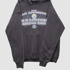 Pittsburgh Steelers NFL 2008 Hooded Pullover Sweatshirt Black Vintage