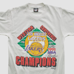 Los Angeles Lakers Screen Stars Best 1991 T-shirt White Vintage