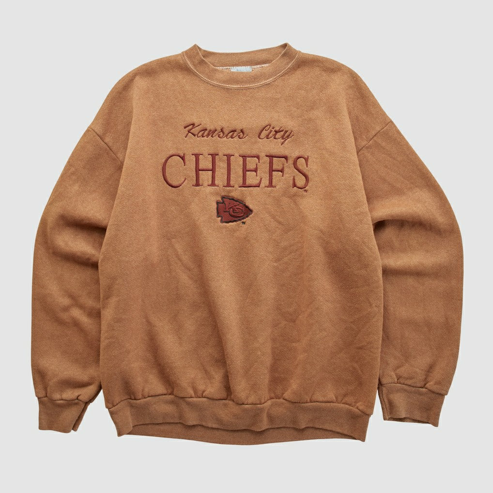 Kansas City Chiefs Logo 7 90s Pullover Sweatshirt Clay Vintage