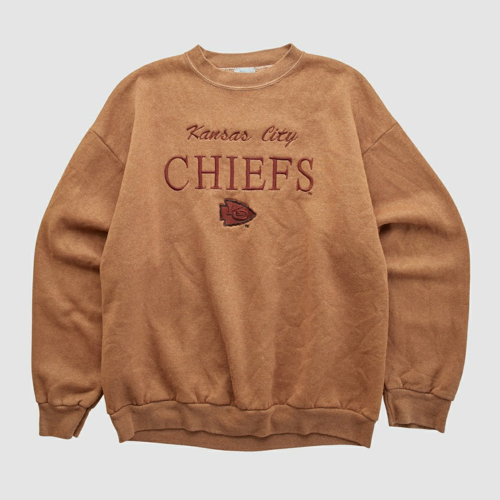 Kansas City Chiefs Logo 7 90s Pullover Sweatshirt Clay Vintage