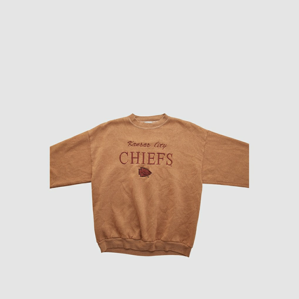 Kansas City Chiefs Logo 7 90s Pullover Sweatshirt Clay Vintage