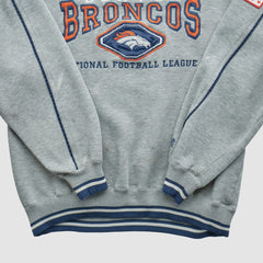 Denver Broncos Lee Apparel 90s Pullover Sweatshirt Heather Gray Vintage