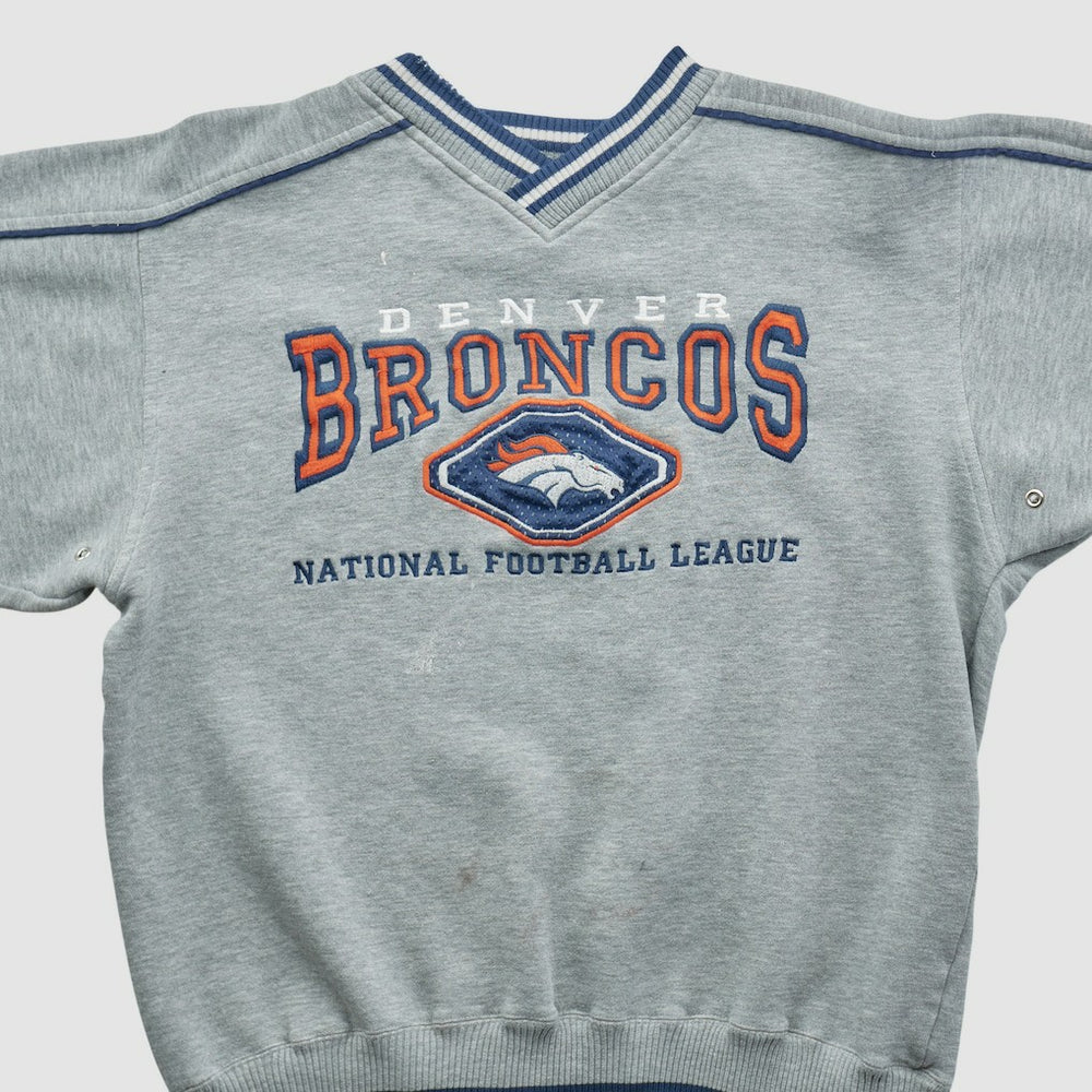 Denver Broncos Lee Apparel 90s Pullover Sweatshirt Heather Gray Vintage