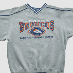 Denver Broncos Lee Apparel 90s Pullover Sweatshirt Heather Gray Vintage