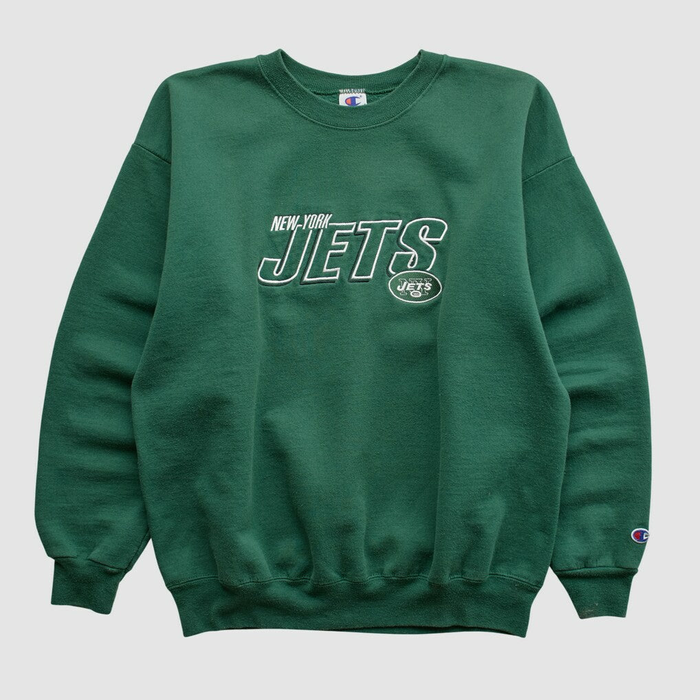 New York Jets Champion 2000s Pullover Sweatshirt Green Vintage