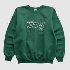New York Jets Champion 2000s Pullover Sweatshirt Green Vintage