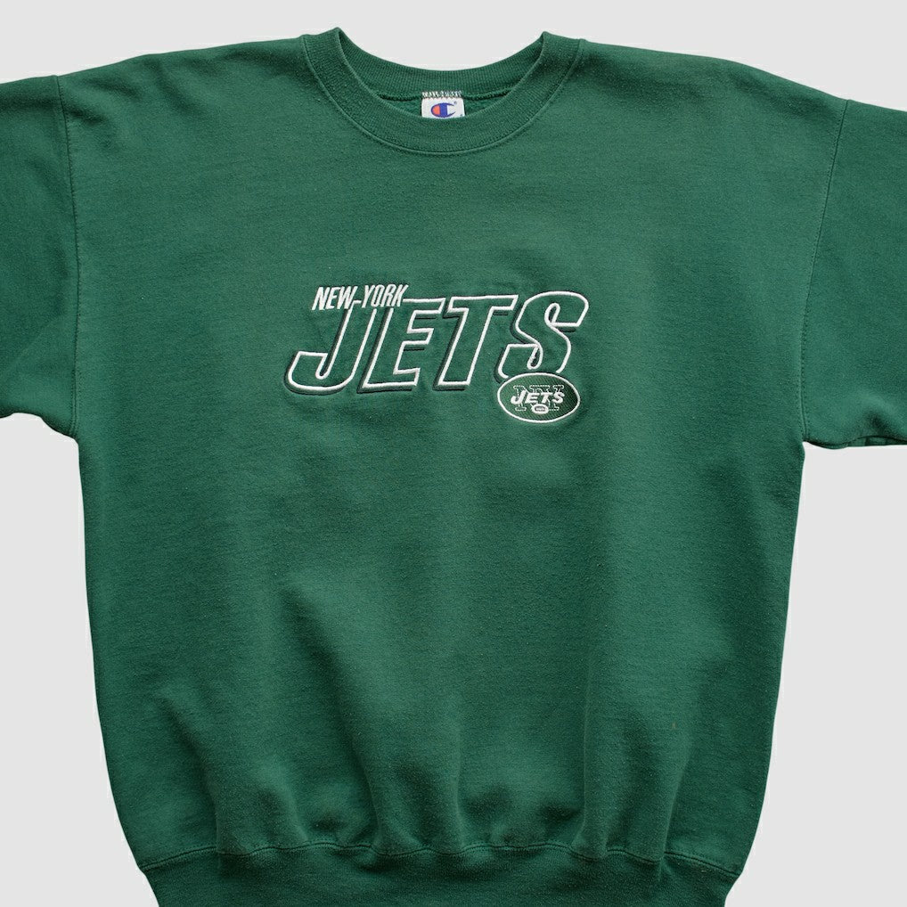 New York Jets Champion 2000s Pullover Sweatshirt Green Vintage