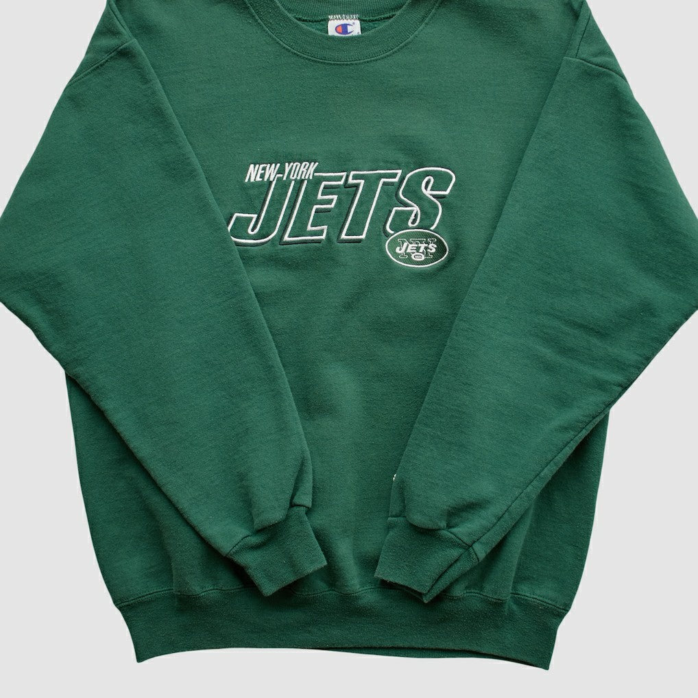 New York Jets Champion 2000s Pullover Sweatshirt Green Vintage