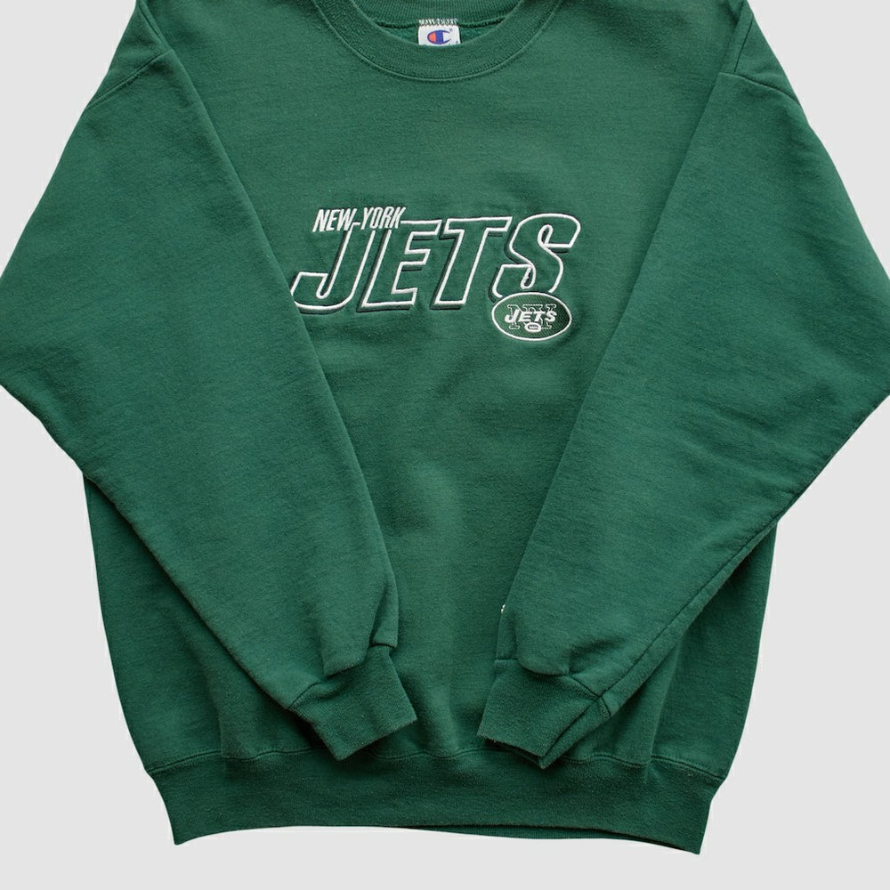New York Jets Champion 2000s Pullover Sweatshirt Green Vintage