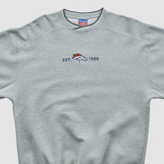 Denver Broncos Champion 2000s Pullover Sweatshirt Heather Gray Vintage