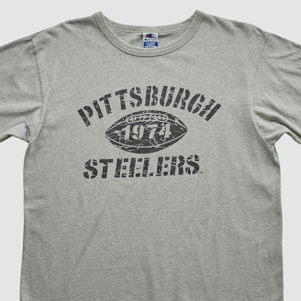Pittsburgh Steelers Champion 90s T-shirt Heather Gray Vintage