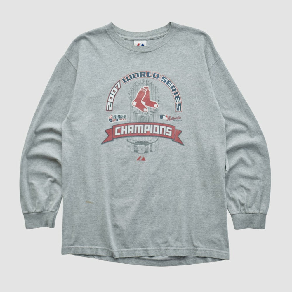 World Series Champions Majestic 2007 Long Sleeve T-shirt - Heather Gray - S by Fanatics Real Vintage T-shirts
