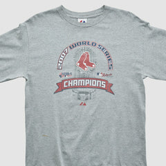 World Series Champions Majestic 2007 Long Sleeve T-shirt - Heather Gray - S by Fanatics Real Vintage T-shirts