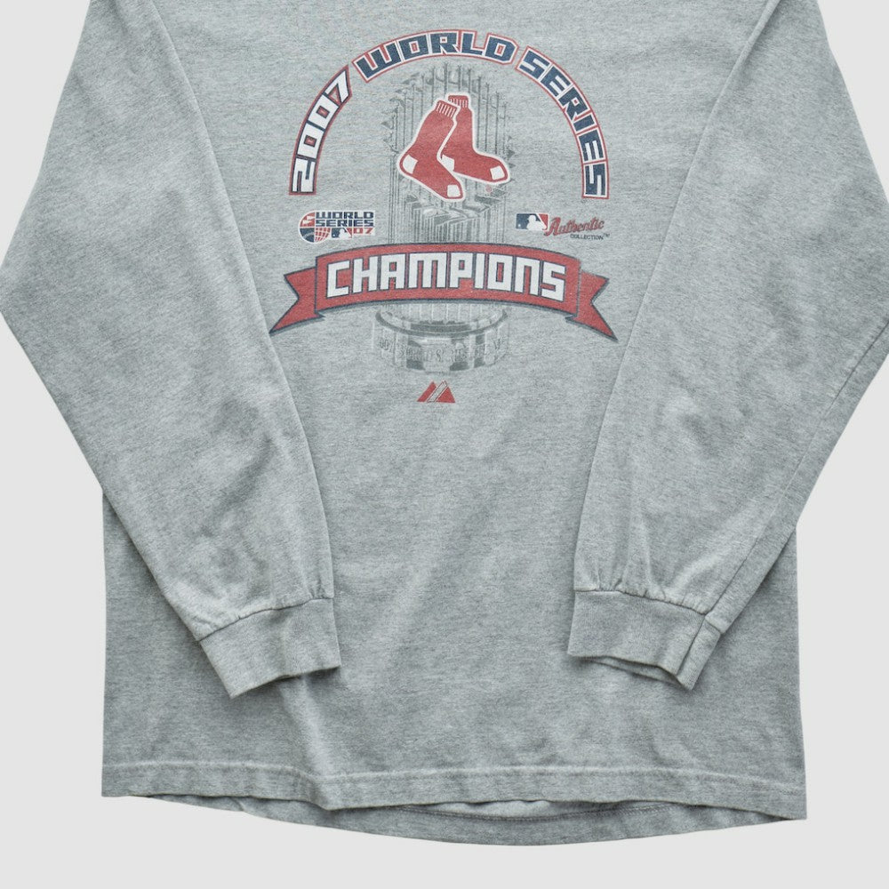 World Series Champions Majestic 2007 Long Sleeve T-shirt - Heather Gray - S by Fanatics Real Vintage T-shirts