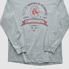 World Series Champions Majestic 2007 Long Sleeve T-shirt - Heather Gray - S by Fanatics Real Vintage T-shirts