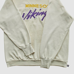 Minnesota Vikings Logo 7 80s Pullover Sweatshirt White Vintage