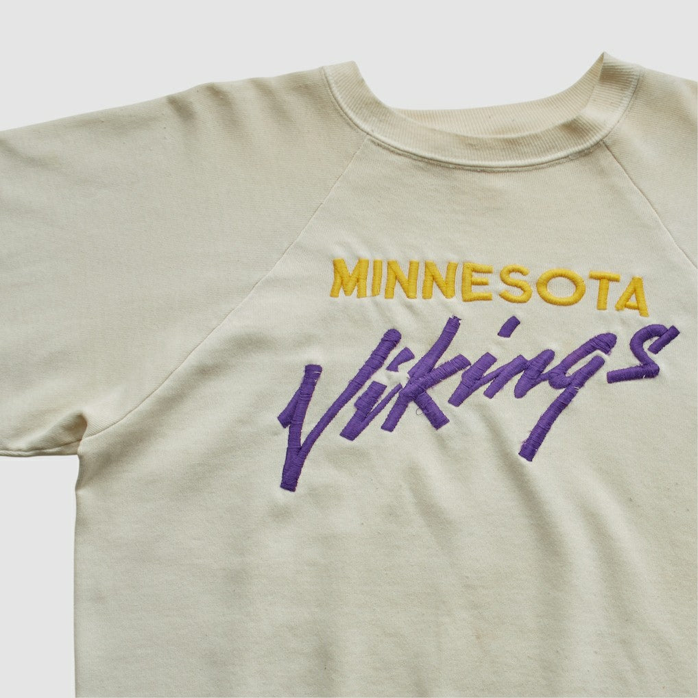 Minnesota Vikings Logo 7 80s Pullover Sweatshirt White Vintage
