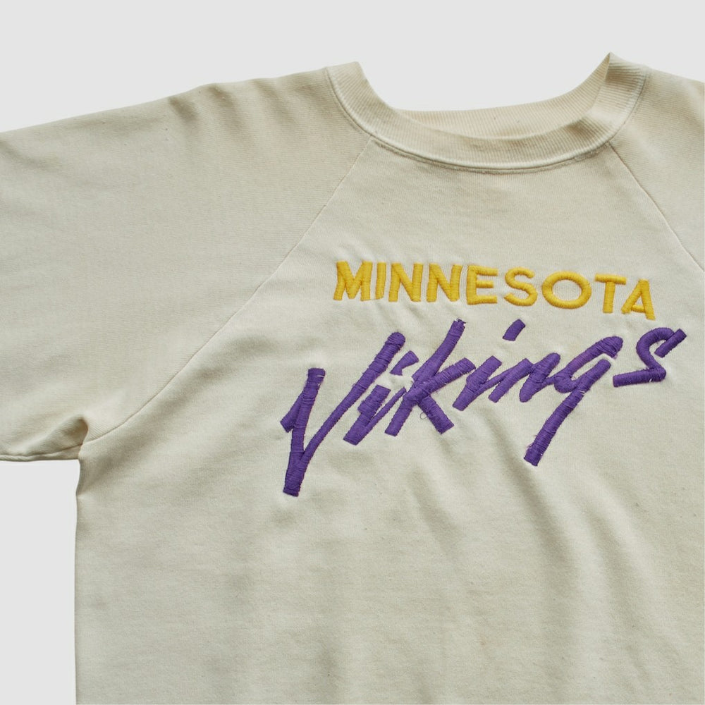 Minnesota Vikings Logo 7 80s Pullover Sweatshirt White Vintage