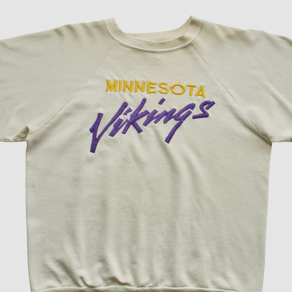 Minnesota Vikings Logo 7 80s Pullover Sweatshirt White Vintage