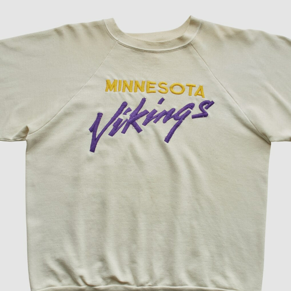 Minnesota Vikings Logo 7 80s Pullover Sweatshirt White Vintage