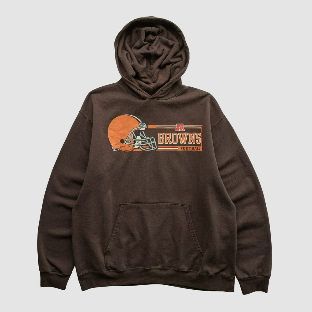Cleveland Browns NFL 2000s Hooded Pullover Sweatshirt Brown Vintage