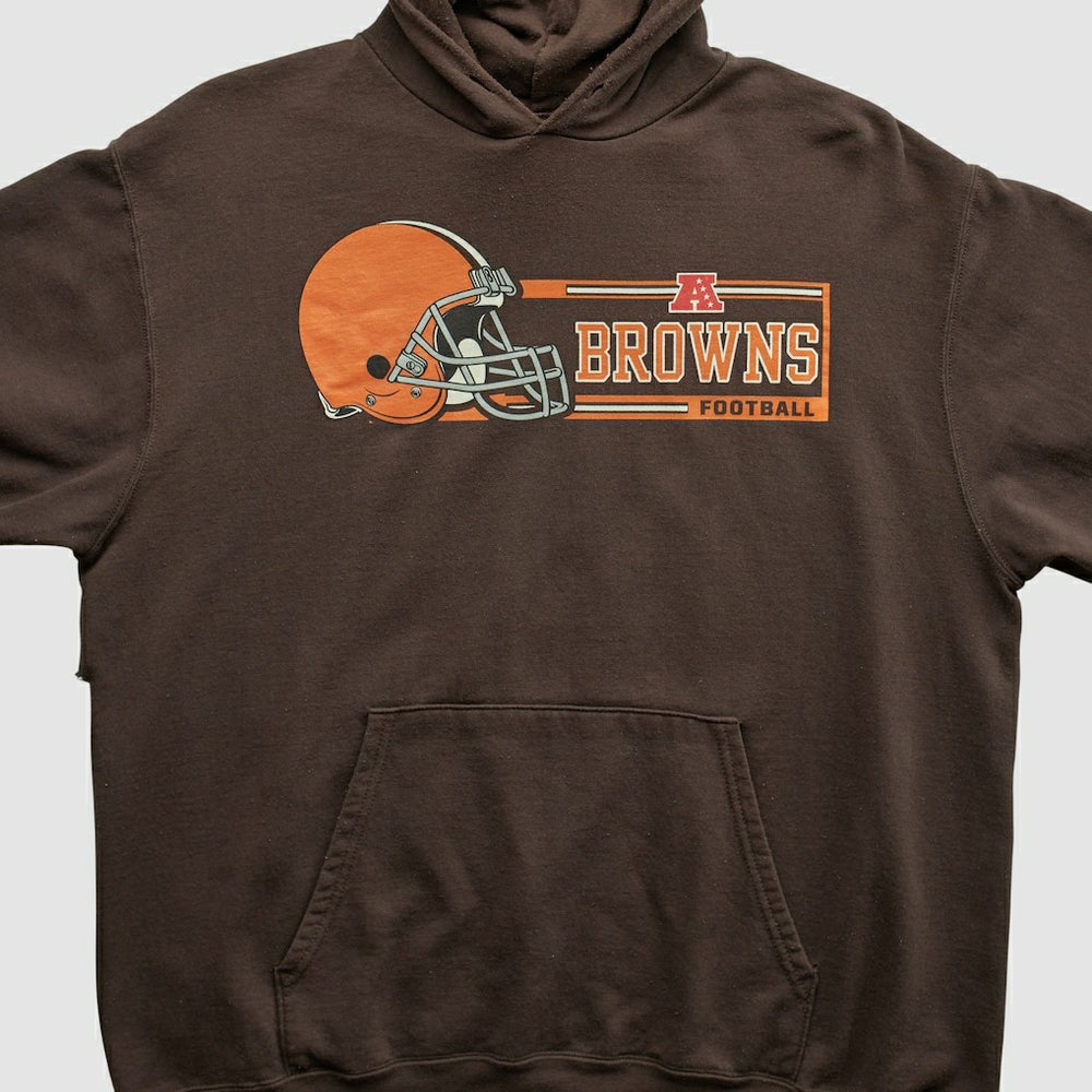 Cleveland Browns NFL 2000s Hooded Pullover Sweatshirt Brown Vintage