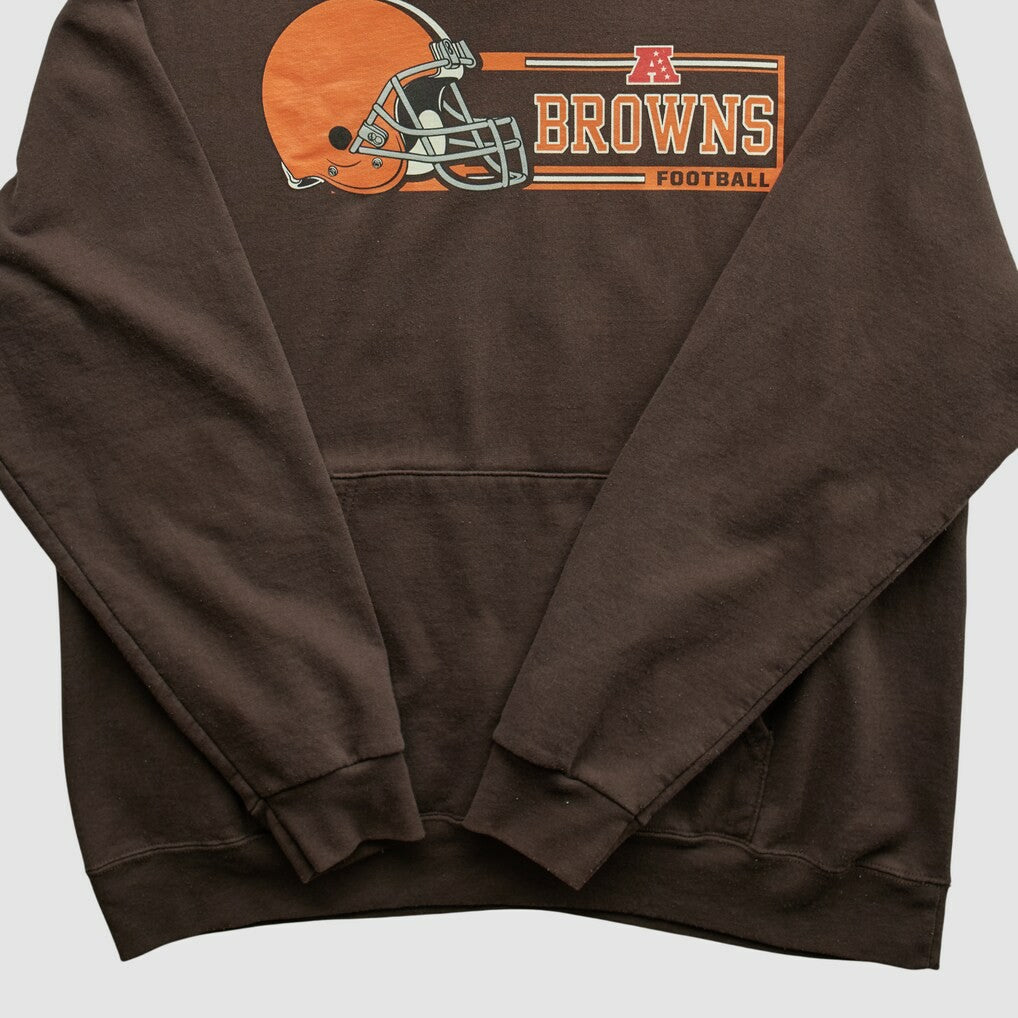 Cleveland Browns NFL 2000s Hooded Pullover Sweatshirt Brown Vintage