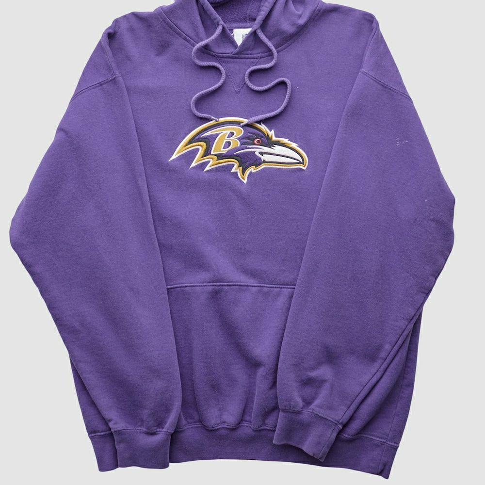 Baltimore Ravens NFL 2000s Hooded Pullover Sweatshirt Purple Vintage