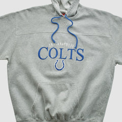 Indianapolis Colts NFL 2000s Hooded Pullover Sweatshirt Heather Gray Vintage