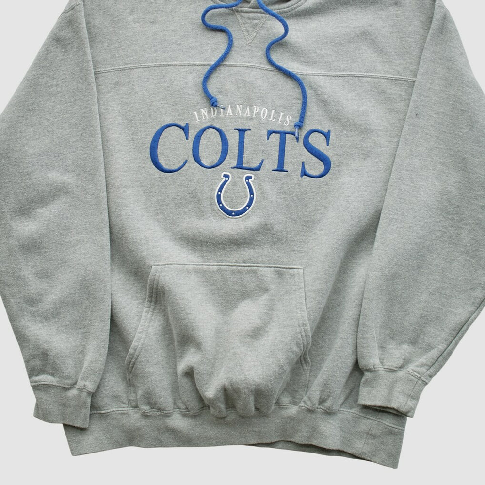 Indianapolis Colts NFL 2000s Hooded Pullover Sweatshirt Heather Gray Vintage