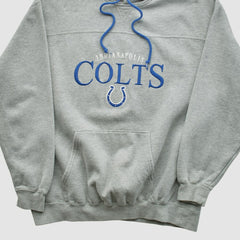 Indianapolis Colts NFL 2000s Hooded Pullover Sweatshirt Heather Gray Vintage