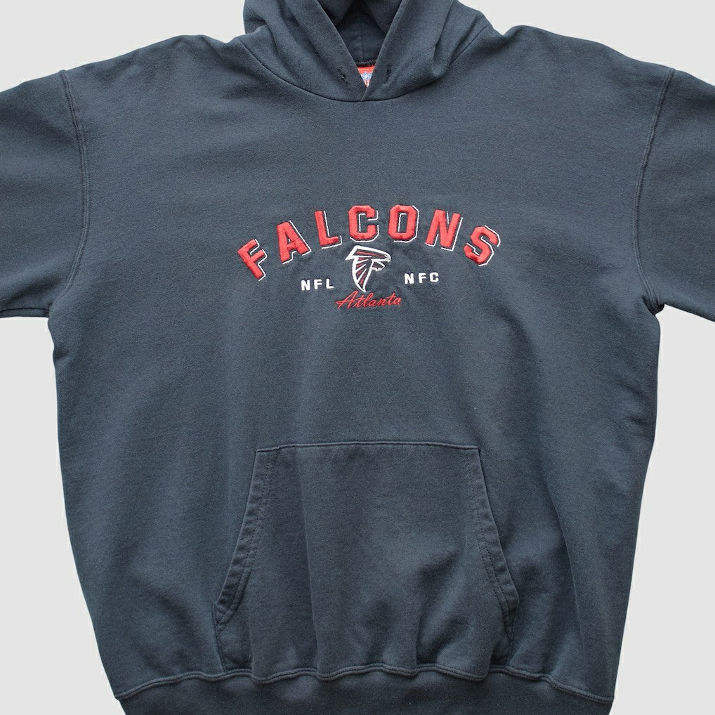 Atlanta Falcons NFL 2000s Hooded Pullover Sweatshirt Black Vintage