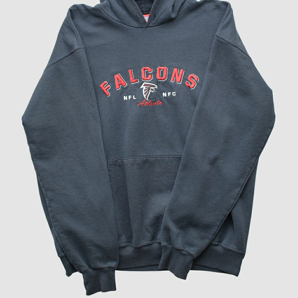 Atlanta Falcons NFL 2000s Hooded Pullover Sweatshirt Black Vintage