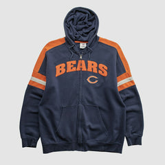 Chicago Bears NFL 2010s Hooded Full Zip Sweatshirt Navy Vintage