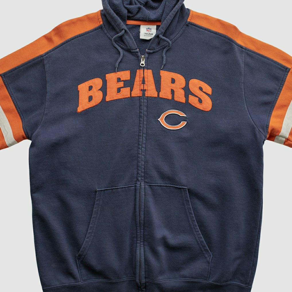 Chicago Bears NFL 2010s Hooded Full Zip Sweatshirt Navy Vintage
