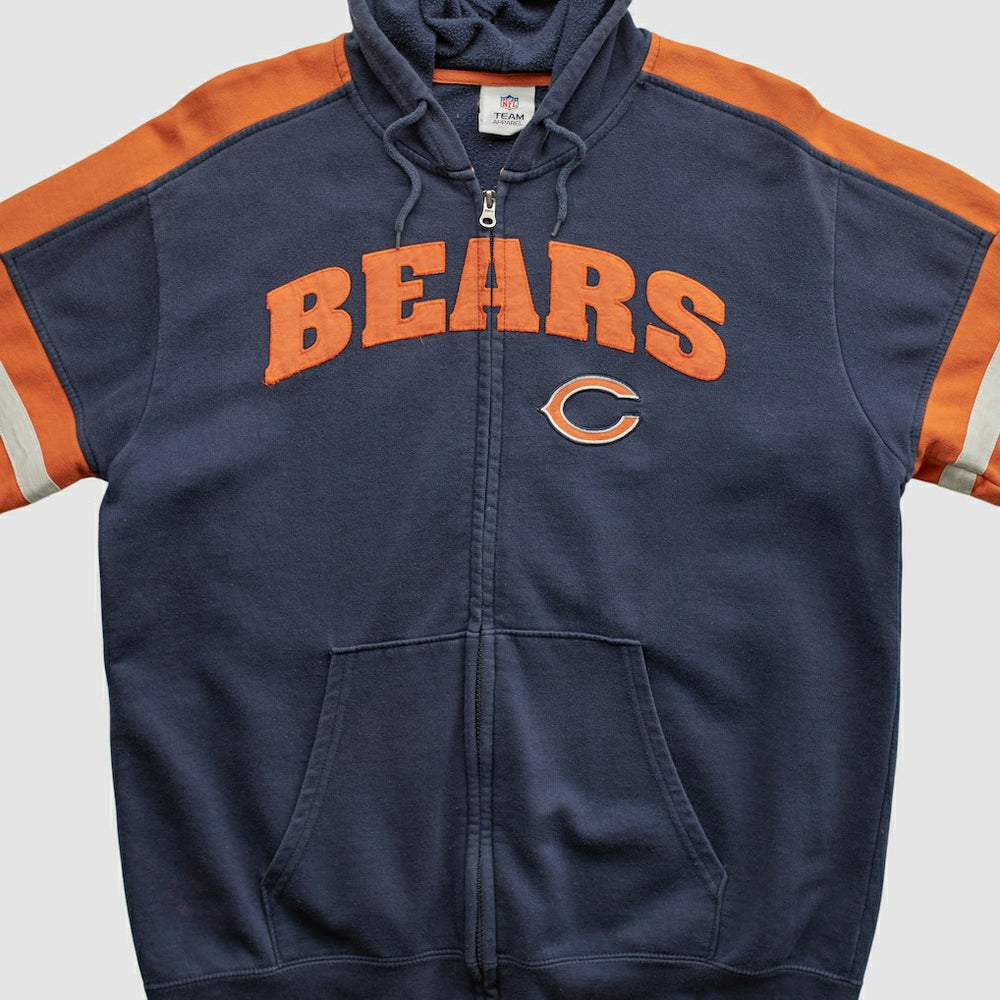 Chicago Bears NFL 2010s Hooded Full Zip Sweatshirt Navy Vintage