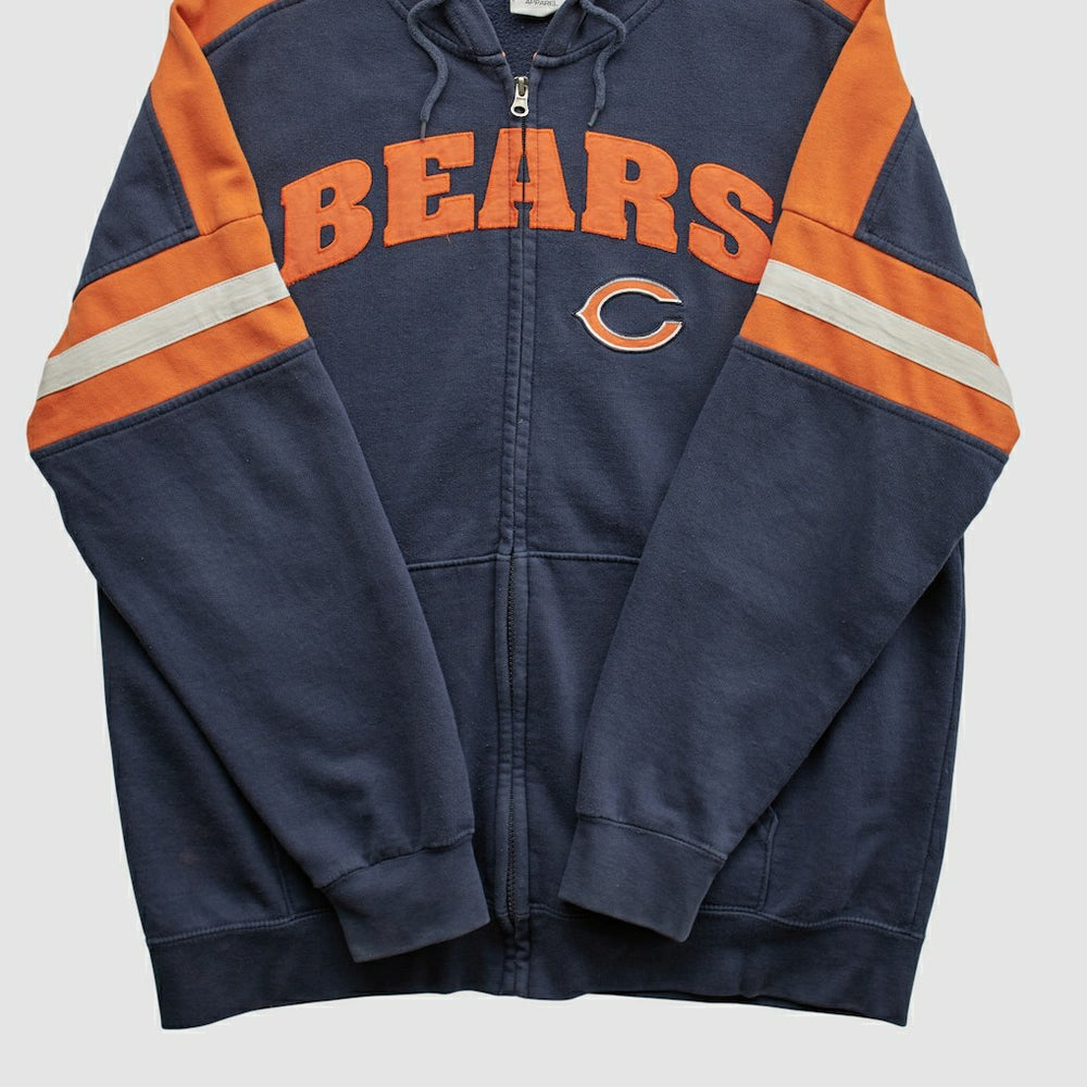 Chicago Bears NFL 2010s Hooded Full Zip Sweatshirt Navy Vintage