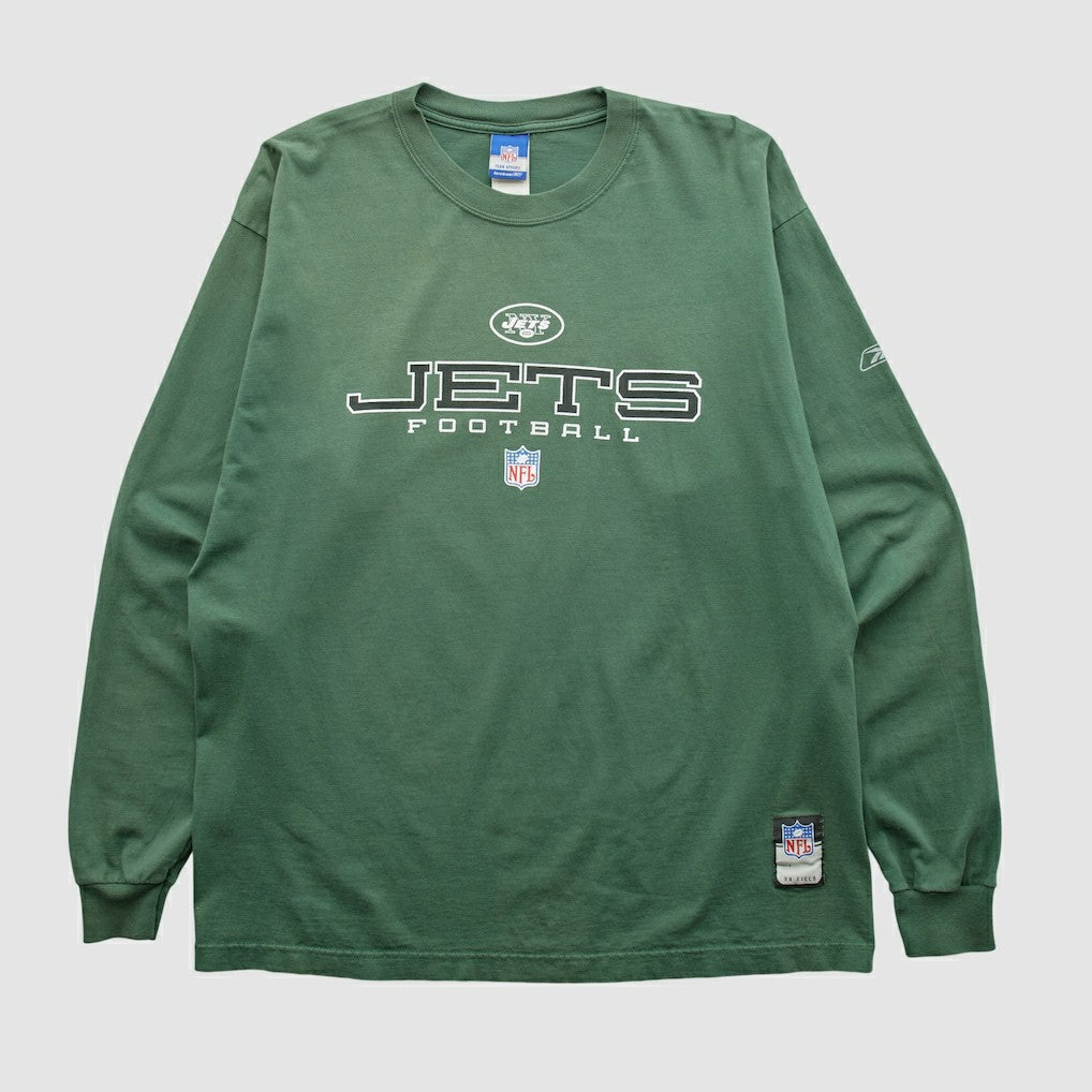 New York Jets Reebok 2000s Long Sleeve T-shirt Green Vintage