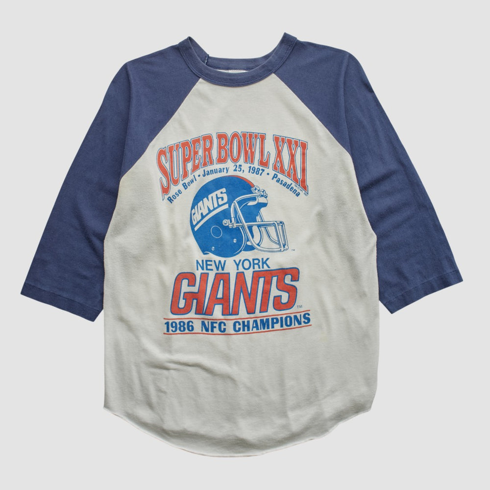 Super Bowl XXI Trench 1986 T-shirt White Vintage