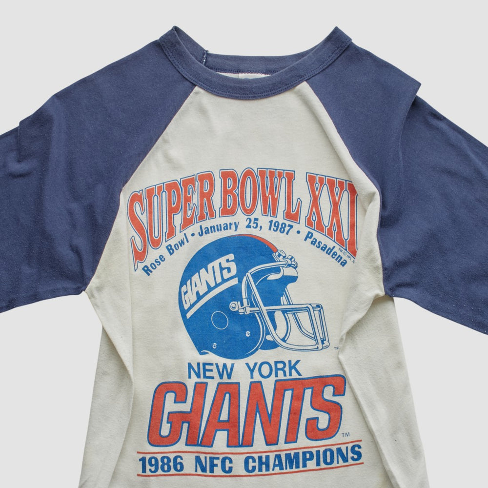 Super Bowl XXI Trench 1986 T-shirt White Vintage