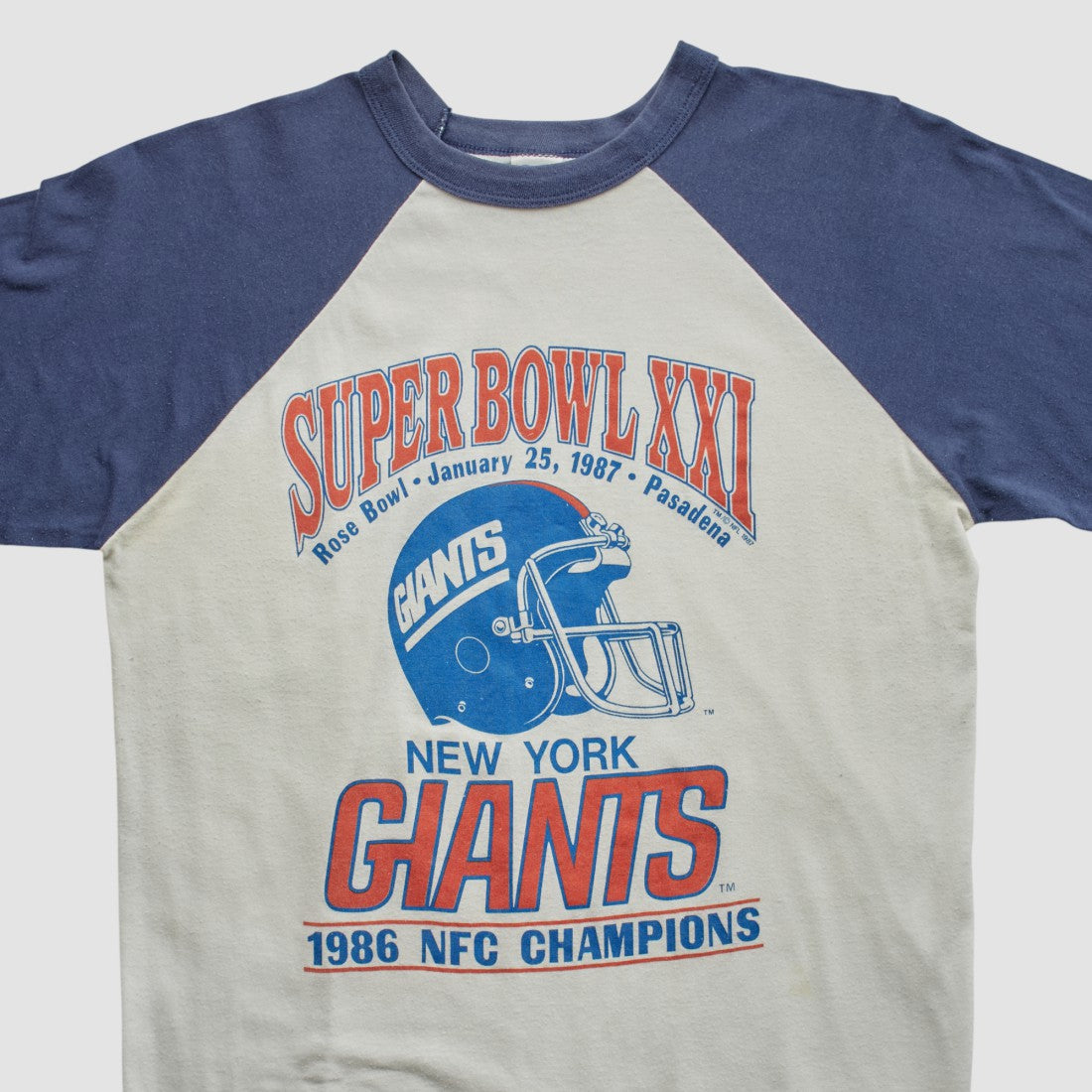 Super Bowl XXI Trench 1986 T-shirt White Vintage